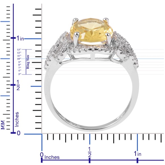 Yellow and white CZ SS ring - Picture 4 of 4